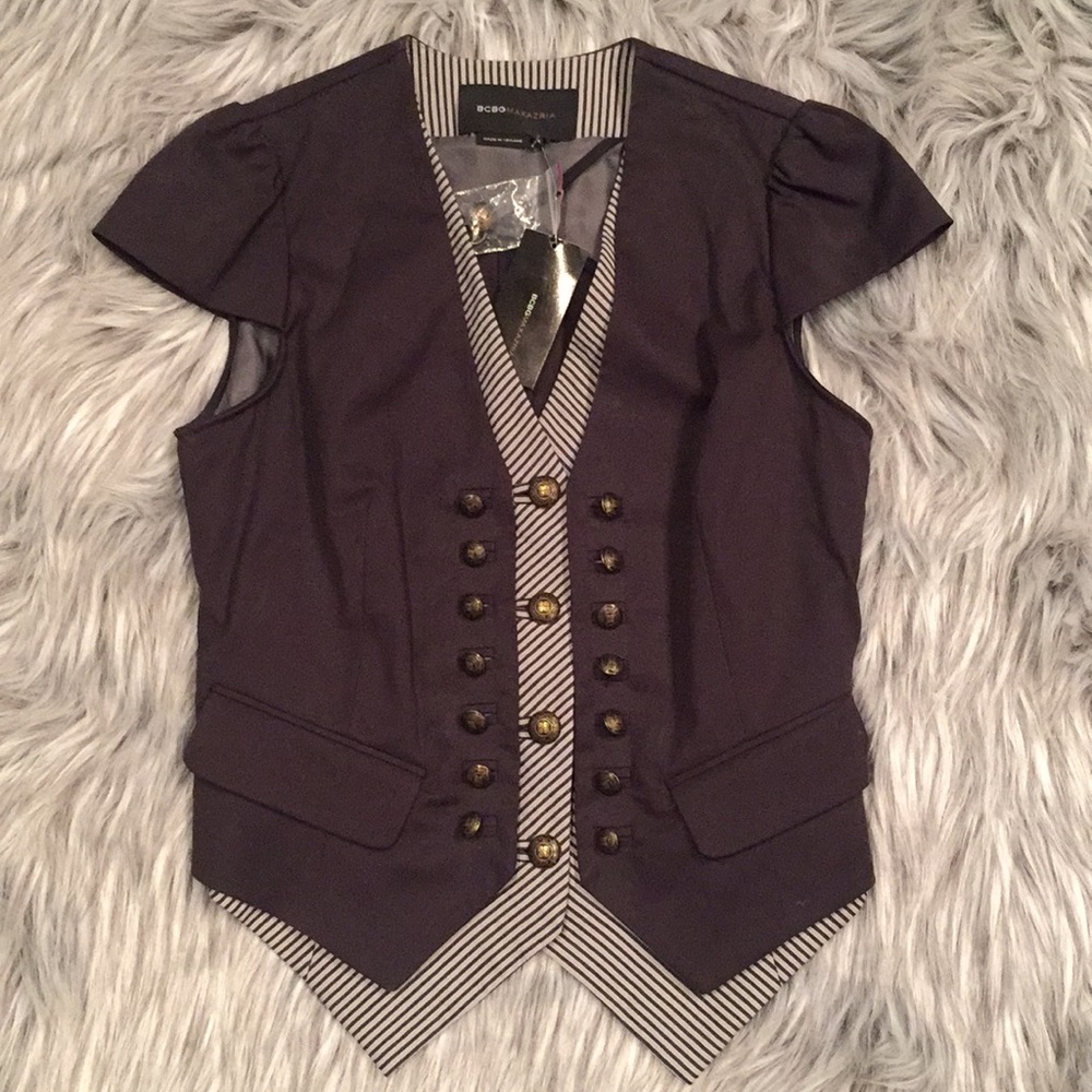 BCBGMaxAzria Cap Sleeves Vest/Jacket